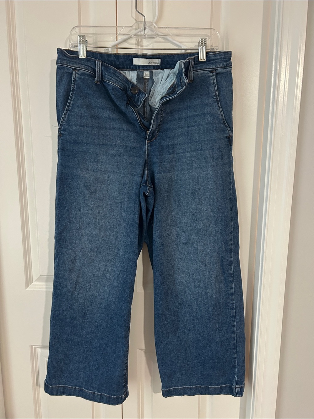 Ella Moss Wide-Leg Jeans in Dark Blue Denim